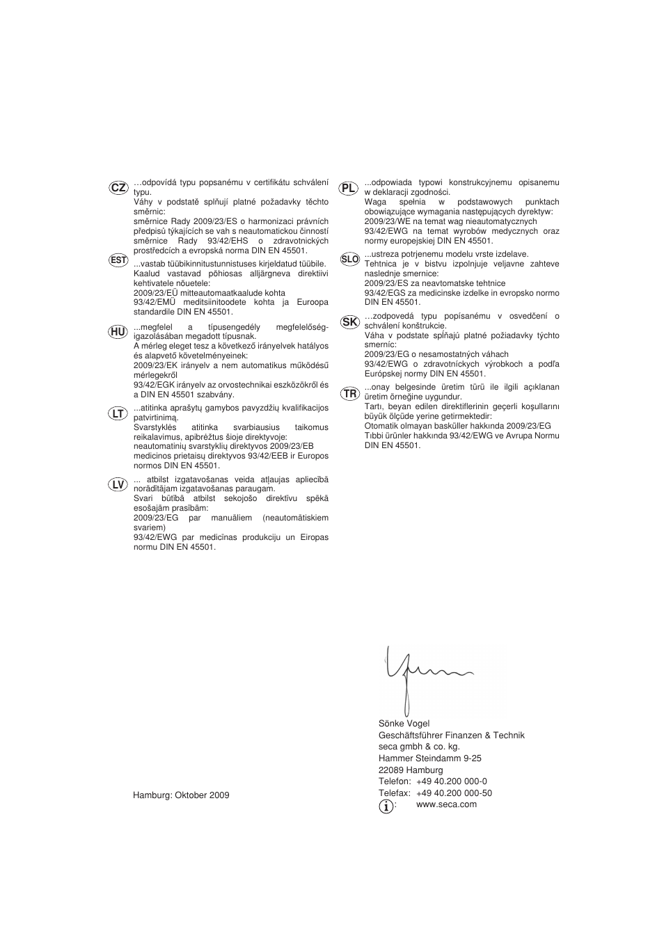 Seca 799 User Manual | Page 162 / 162