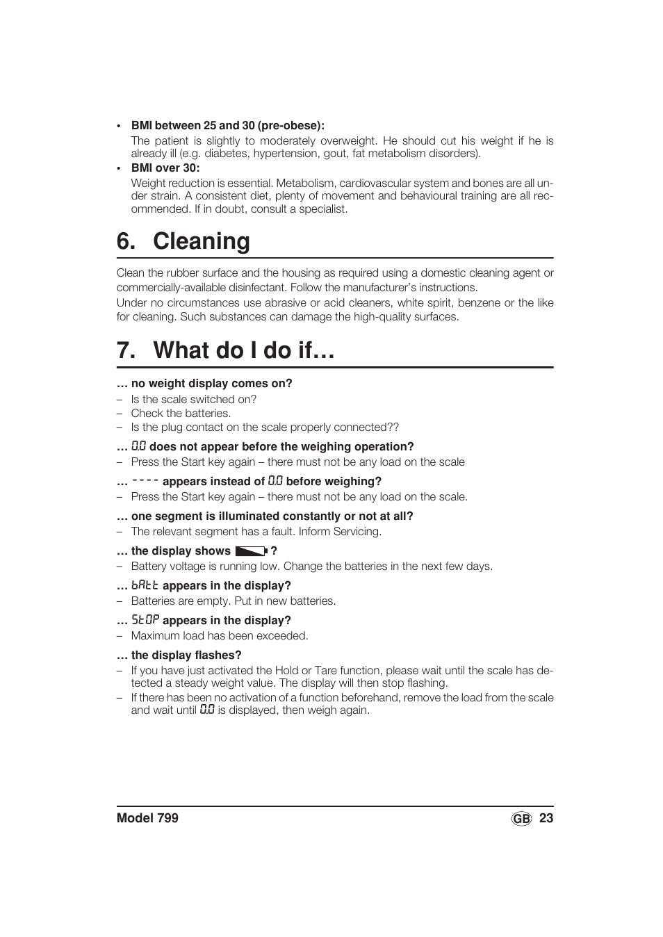 Cleaning, What do i do if | Seca 799 User Manual | Page 23 / 162