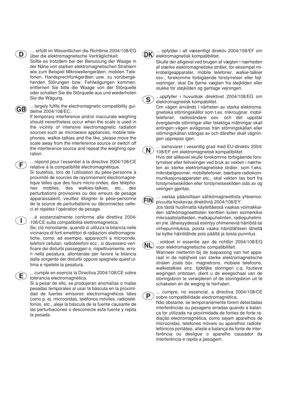 Nl p | Seca 769 User Manual | Page 75 / 76