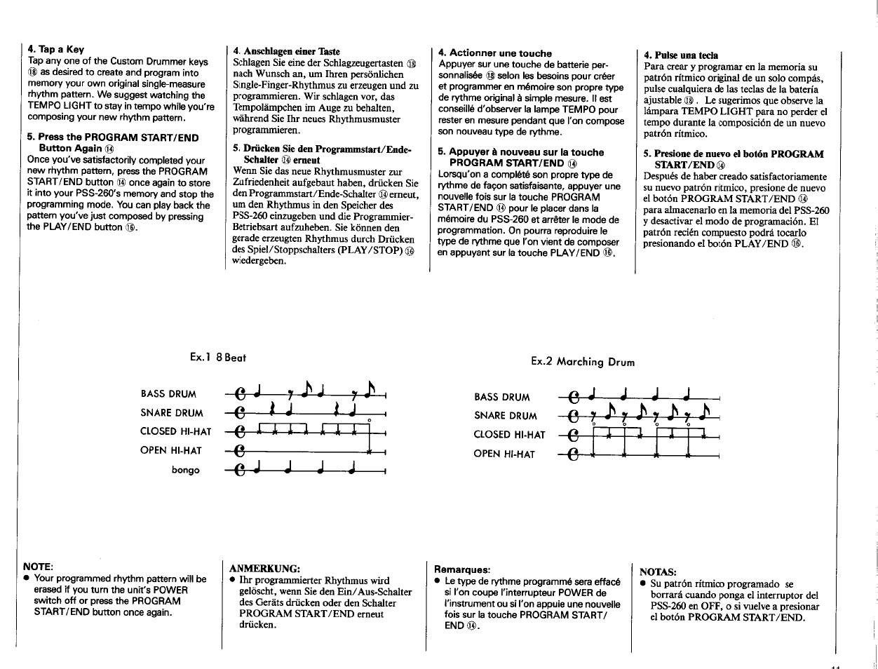 J j j - j | Yamaha PSS-260 User Manual | Page 13 / 20