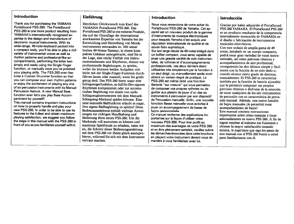 Yamaha PSS-260 User Manual | Page 2 / 20