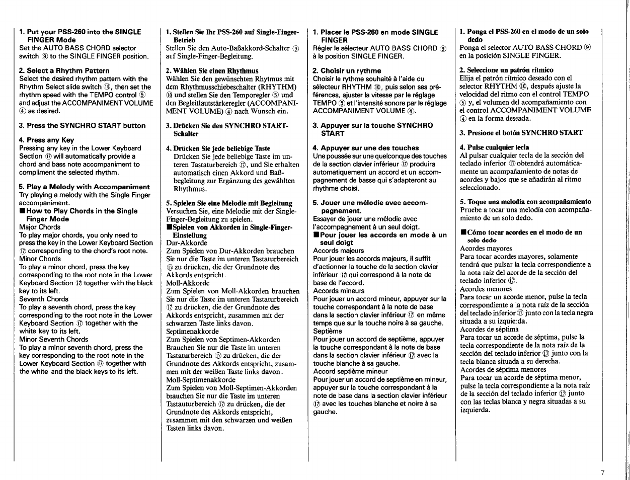 Yamaha PSS-260 User Manual | Page 9 / 20