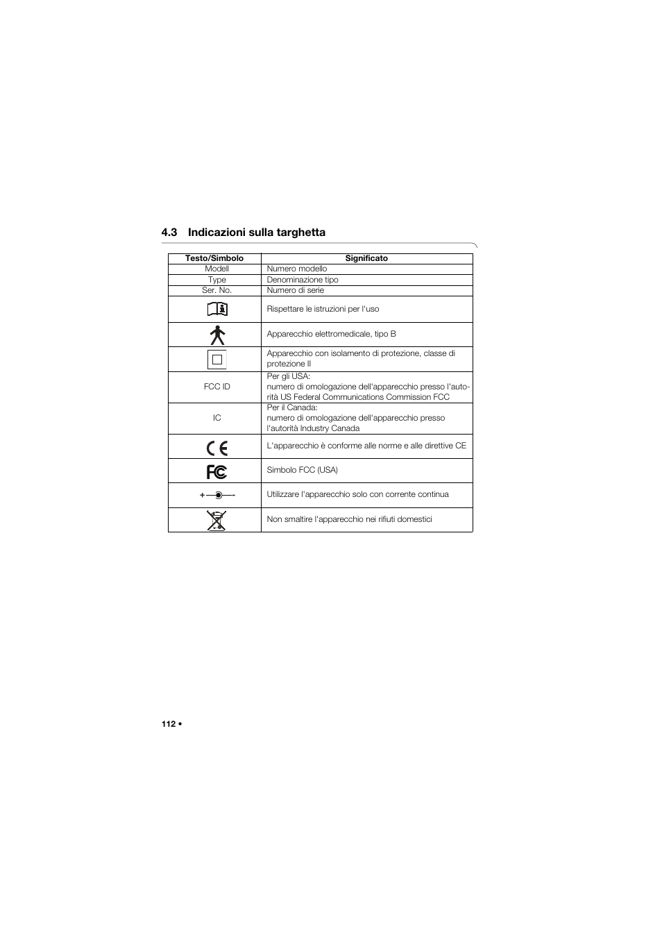 3 indicazioni sulla targhetta | Seca 704 User Manual | Page 112 / 443