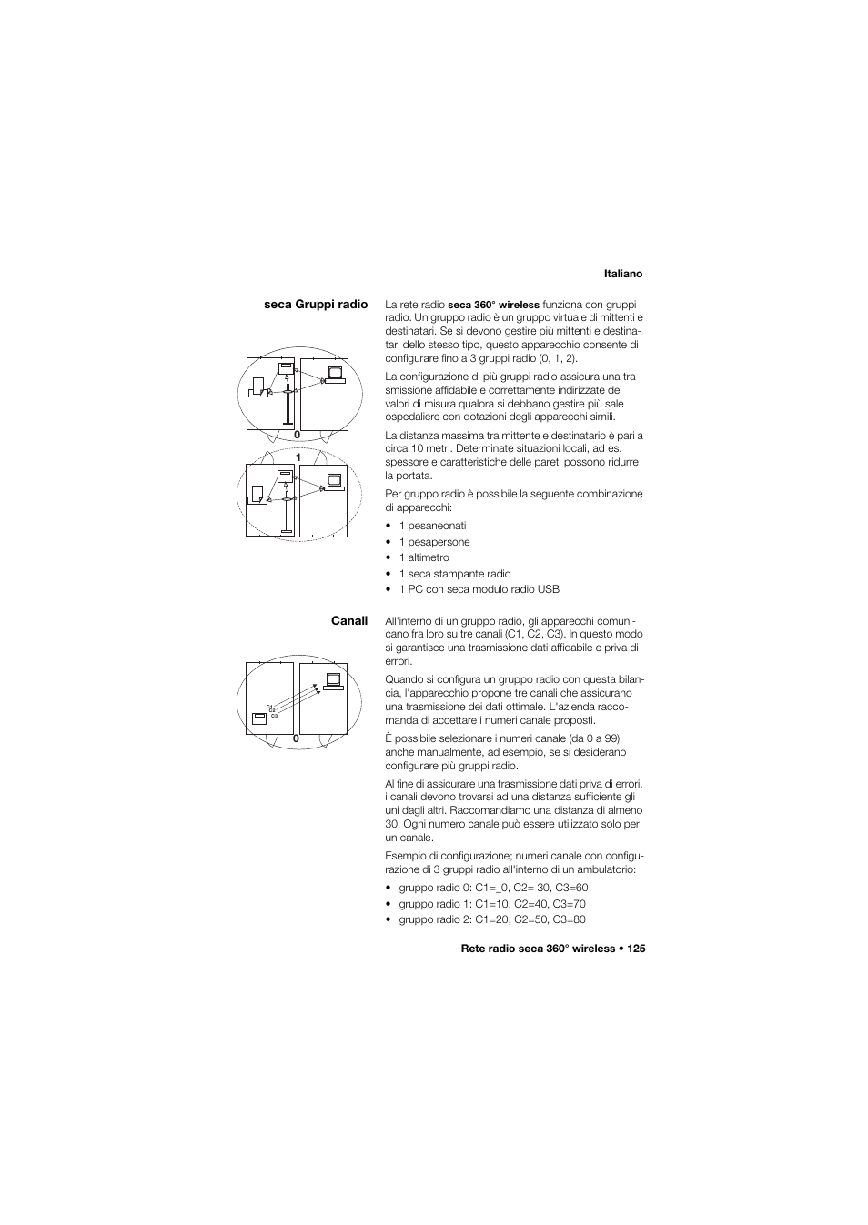 Seca gruppi radio, Canali, 125 canali | Seca 704 User Manual | Page 125 / 443