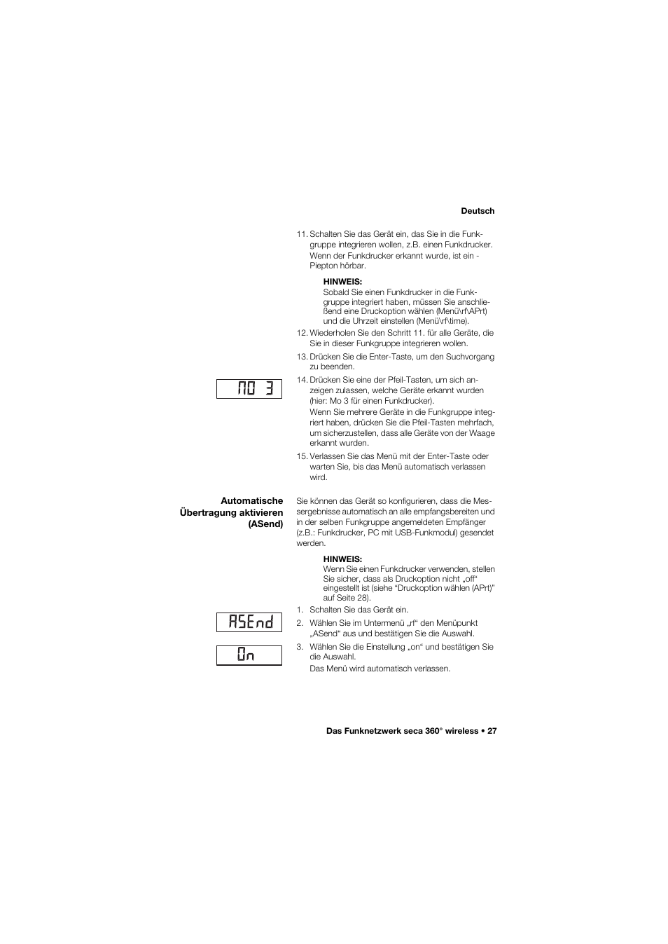 Automatische übertragung aktivieren (asend) | Seca 704 User Manual | Page 27 / 443
