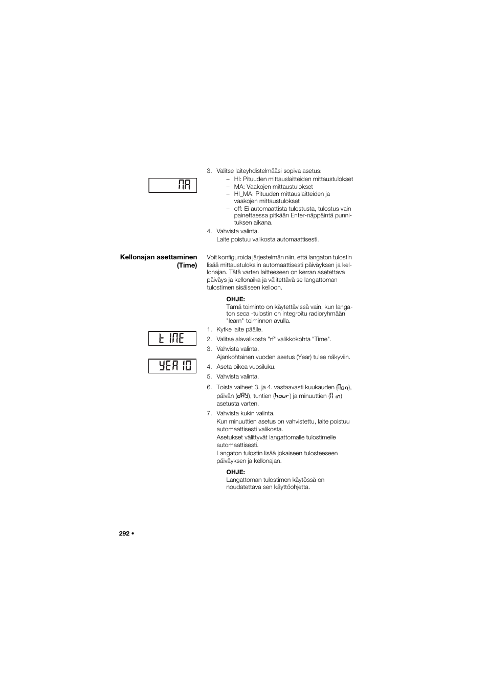 Kellonajan asettaminen (time), Kellonajan asettaminen (time). 292 | Seca 704 User Manual | Page 292 / 443