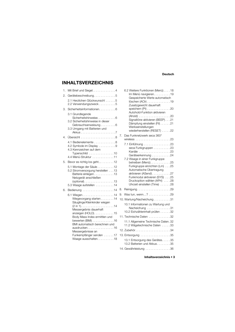 Seca 704 User Manual | Page 3 / 443