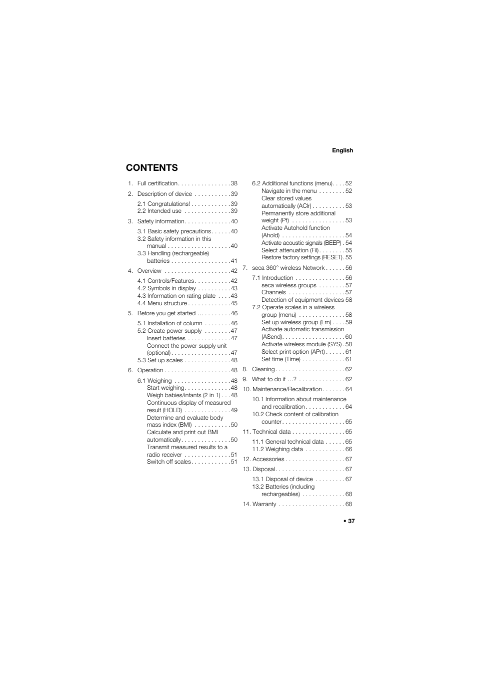 Seca 704 User Manual | Page 37 / 443