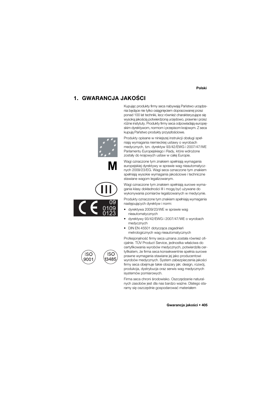 Gwarancja jakości | Seca 704 User Manual | Page 405 / 443