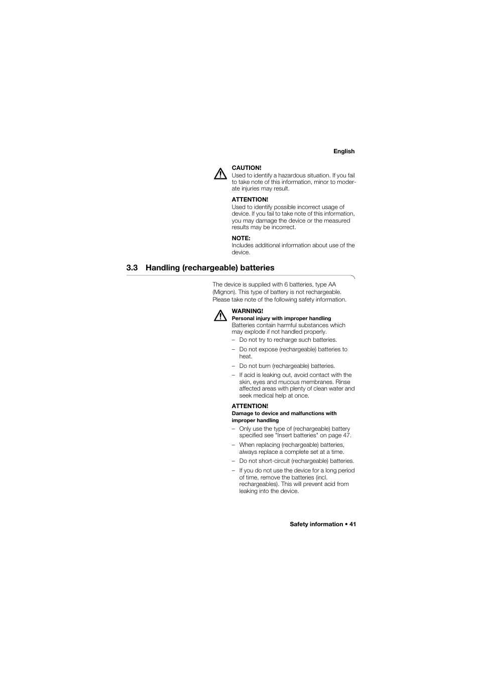 3 handling (rechargeable) batteries | Seca 704 User Manual | Page 41 / 443
