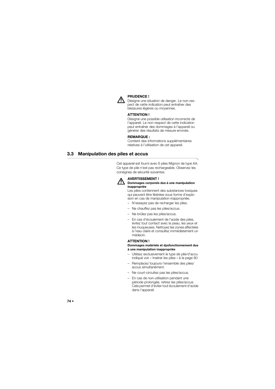 3 manipulation des piles et accus | Seca 704 User Manual | Page 74 / 443