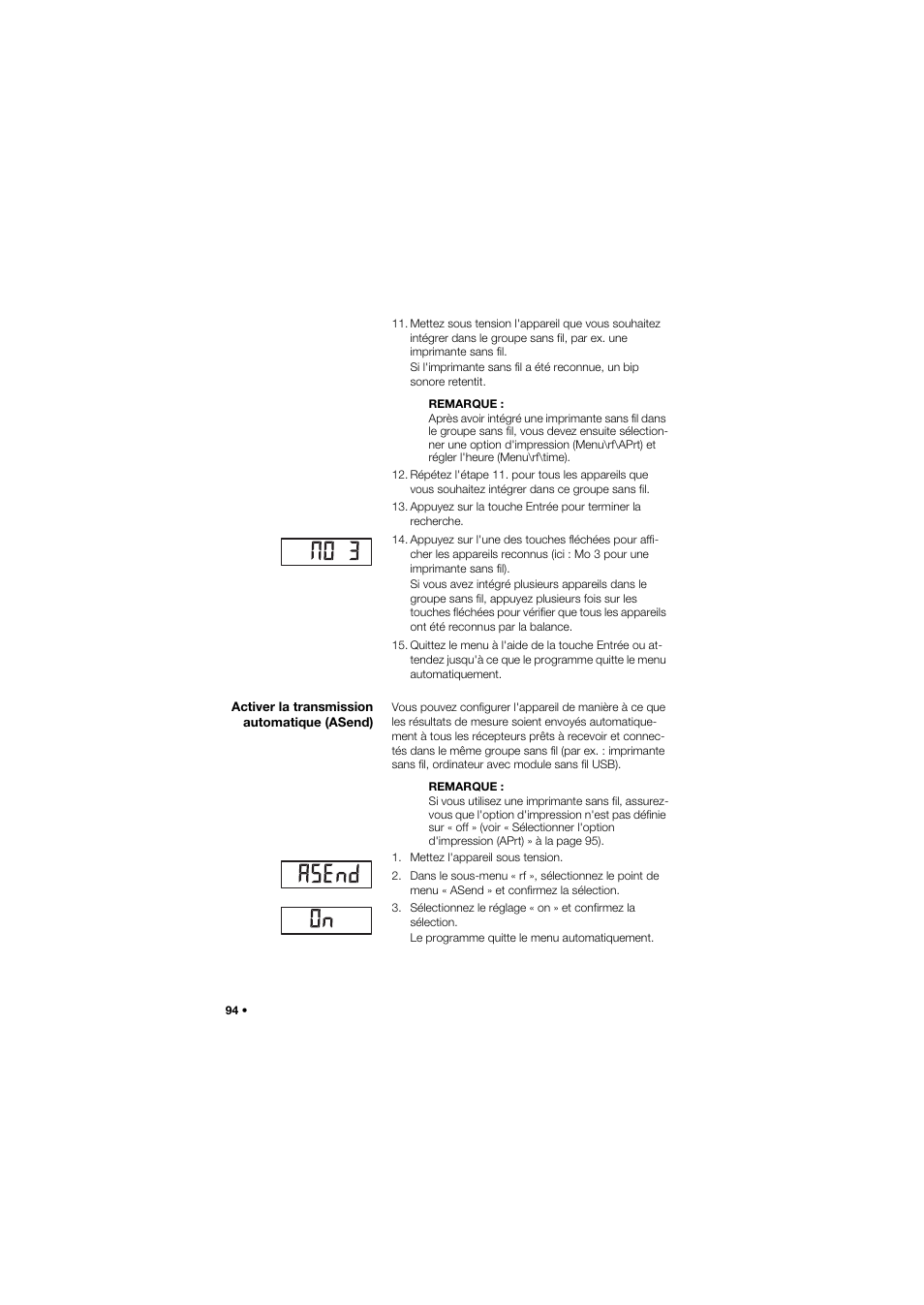 Activer la transmission automatique (asend) | Seca 704 User Manual | Page 94 / 443