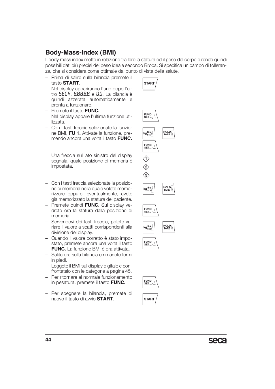 Body-mass-index (bmi) | Seca 634 User Manual | Page 44 / 77