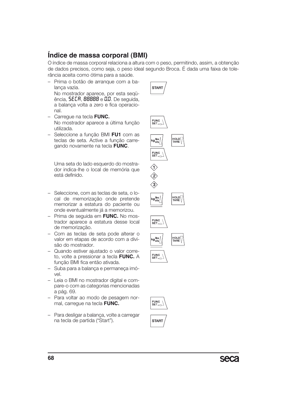 Índice de massa corporal (bmi) | Seca 634 User Manual | Page 68 / 77