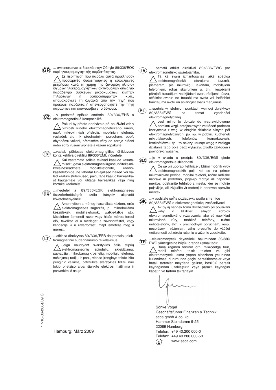 Seca 634 User Manual | Page 77 / 77