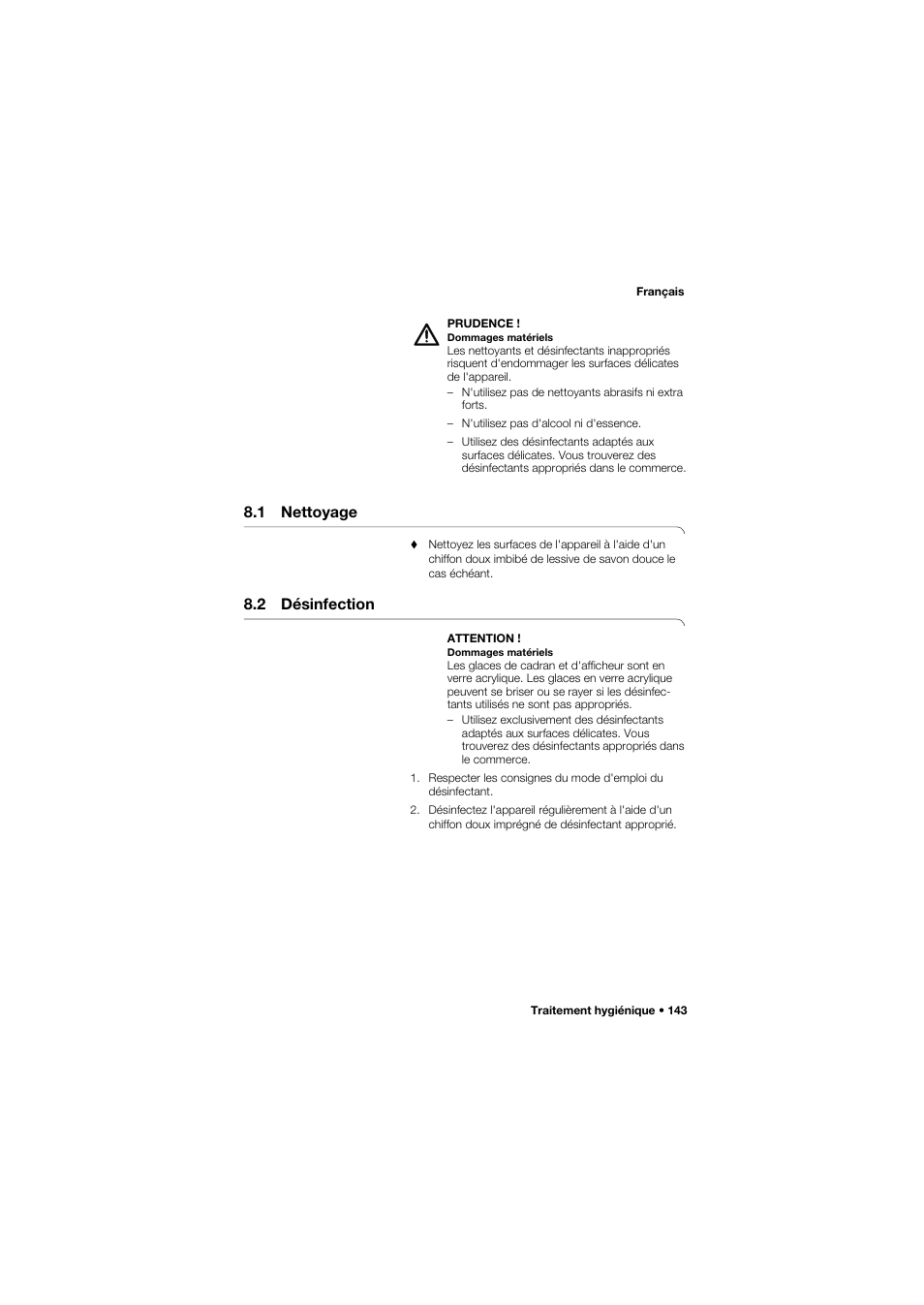 1 nettoyage, 2 désinfection | Seca 634 User Manual | Page 143 / 363