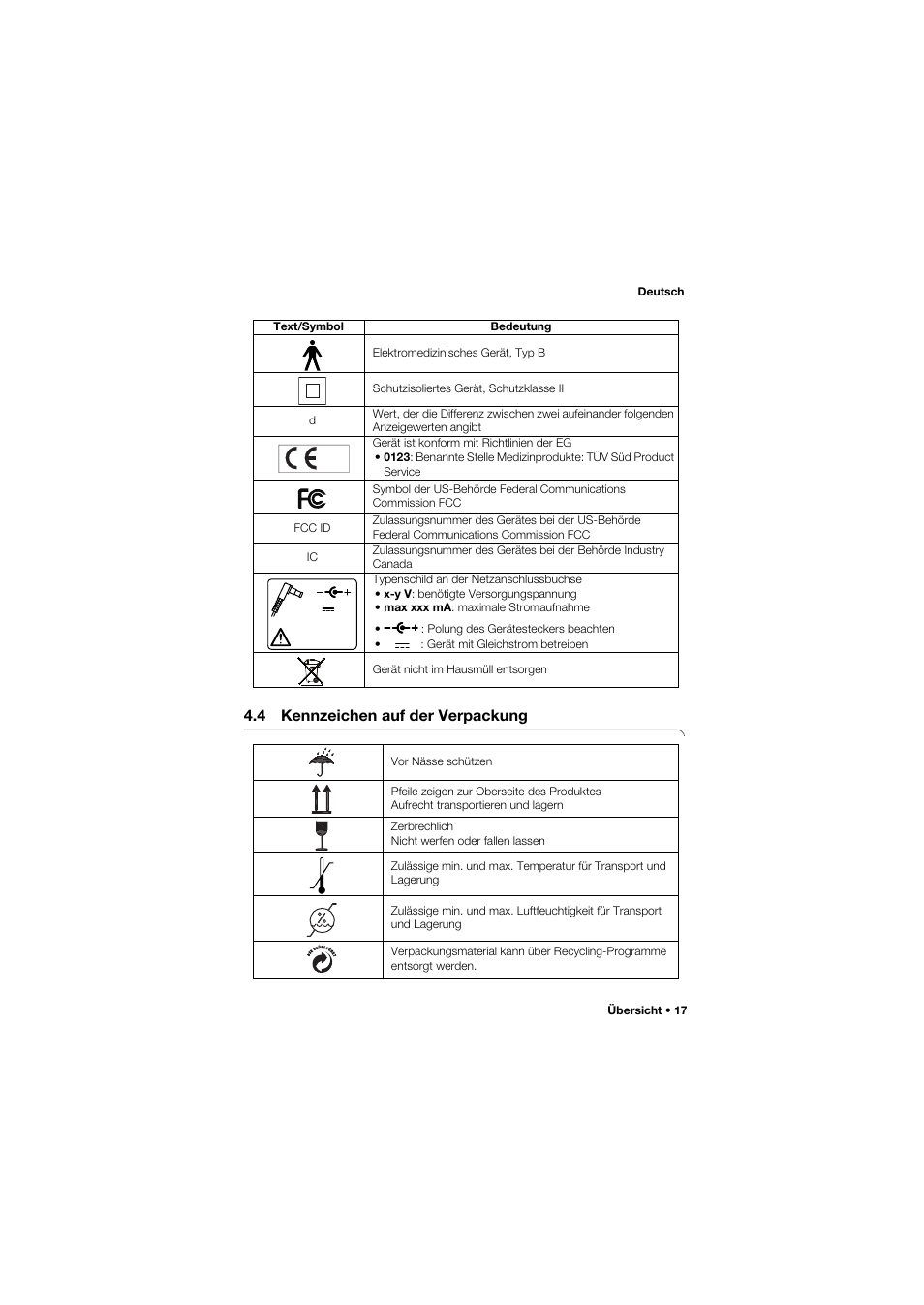 4 kennzeichen auf der verpackung | Seca 634 User Manual | Page 17 / 363