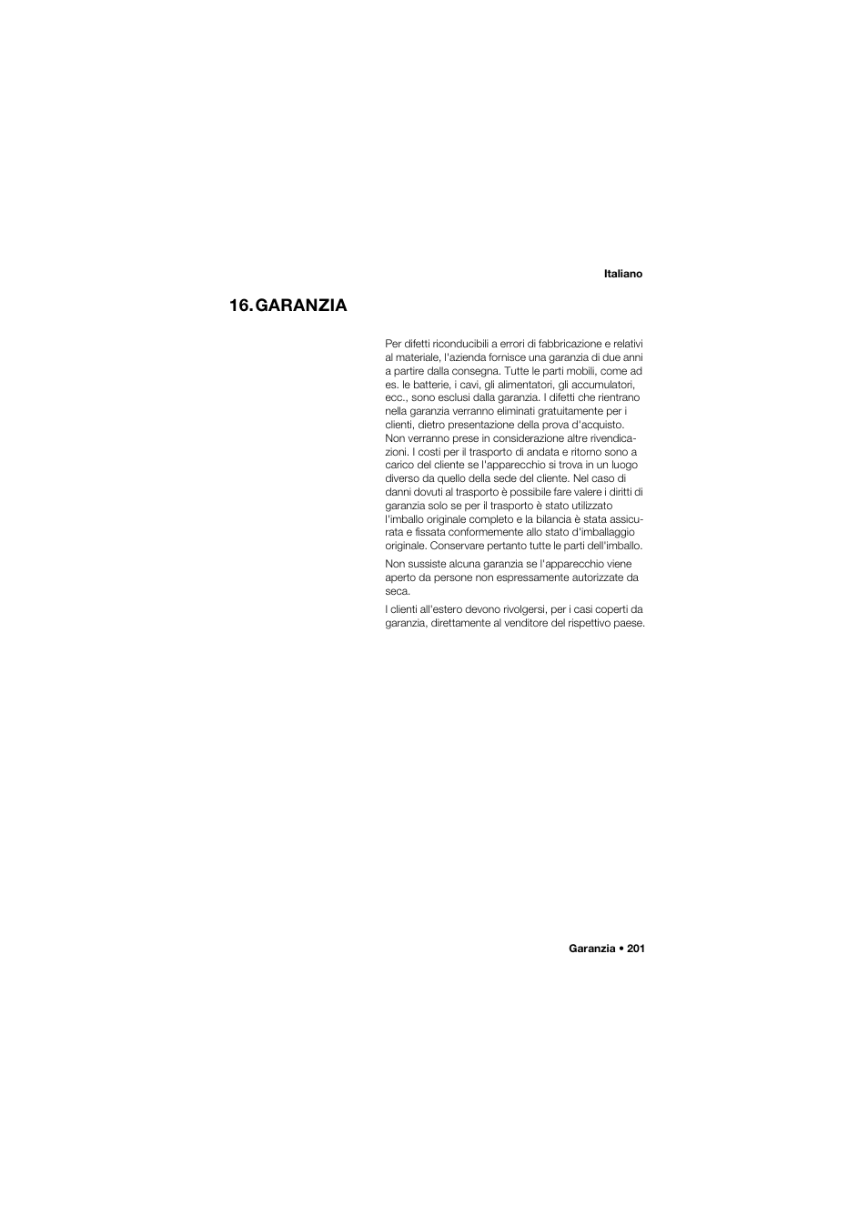 Garanzia | Seca 634 User Manual | Page 201 / 363