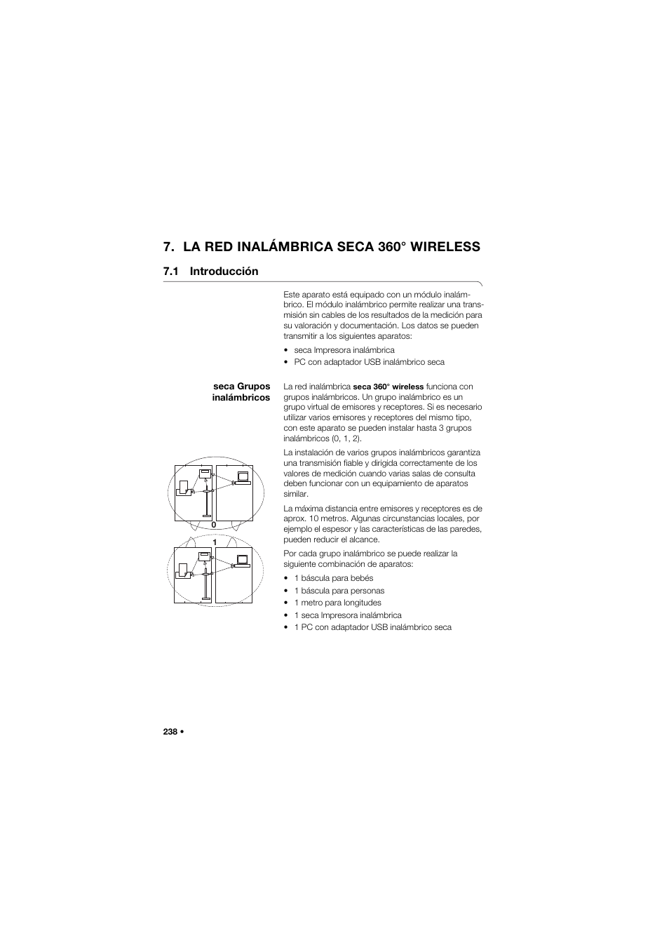 La red inalámbrica seca 360° wireless, 1 introducción, Seca grupos inalámbricos | Seca 634 User Manual | Page 238 / 363