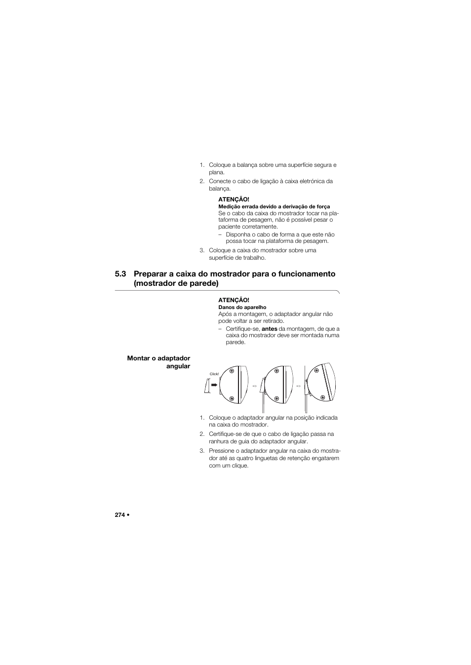 Montar o adaptador angular | Seca 634 User Manual | Page 274 / 363