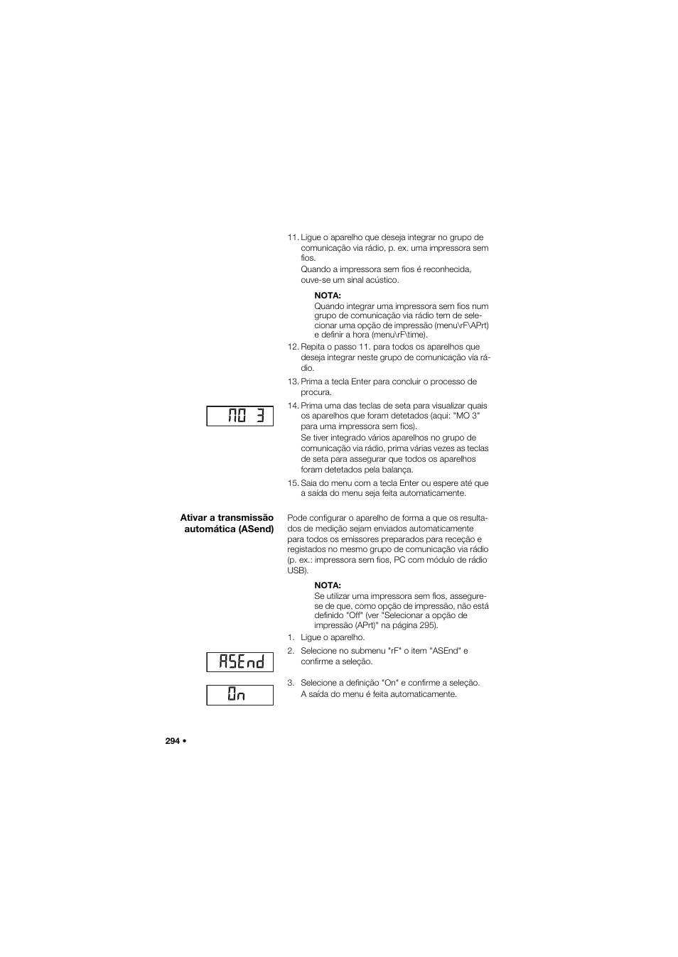 Ativar a transmissão automática (asend) | Seca 634 User Manual | Page 294 / 363