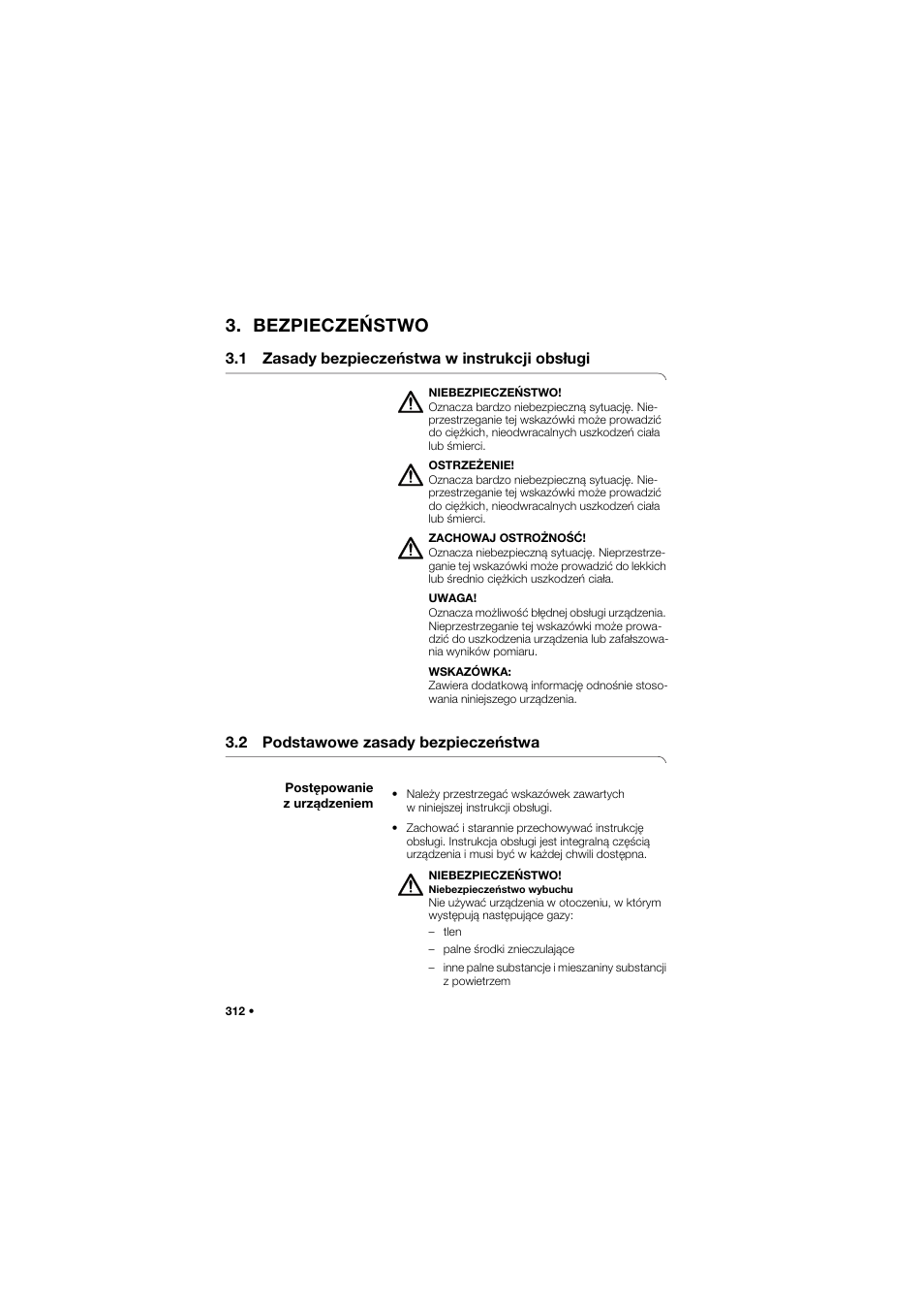 Bezpieczeństwo, 1 zasady bezpieczeństwa w instrukcji obsługi, 2 podstawowe zasady bezpieczeństwa | Postępowanie z urządzeniem | Seca 634 User Manual | Page 312 / 363