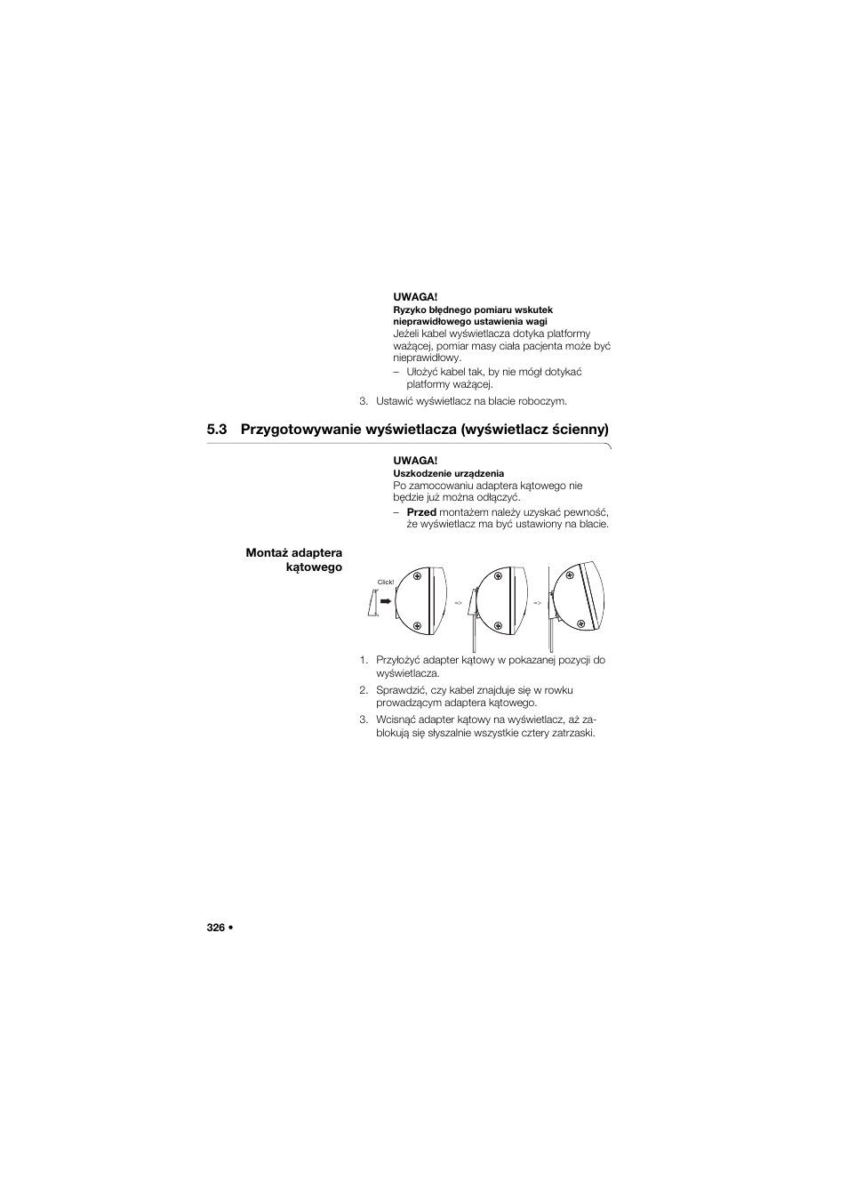 Montaż adaptera kątowego | Seca 634 User Manual | Page 326 / 363