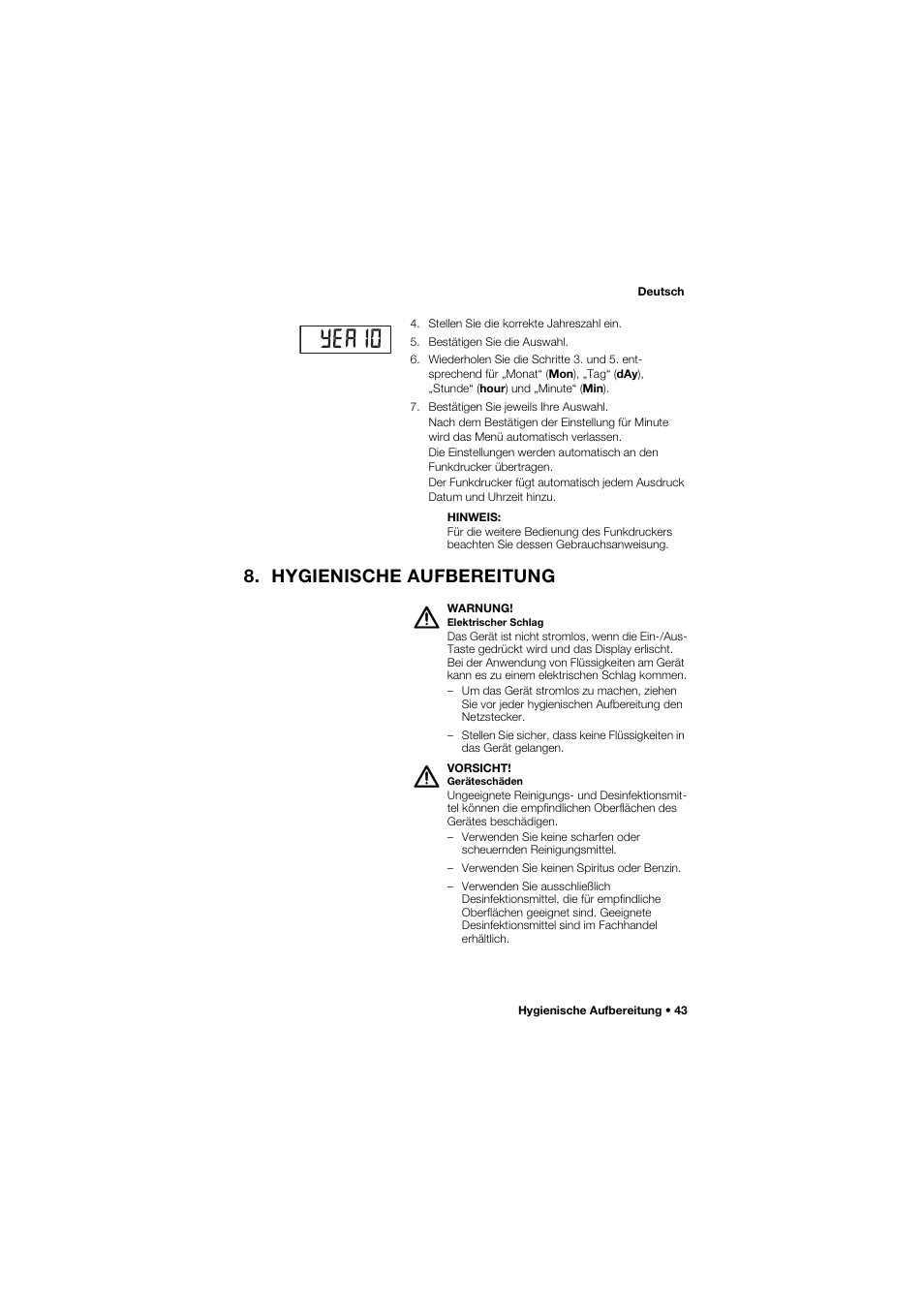 Hygienische aufbereitung | Seca 634 User Manual | Page 43 / 363