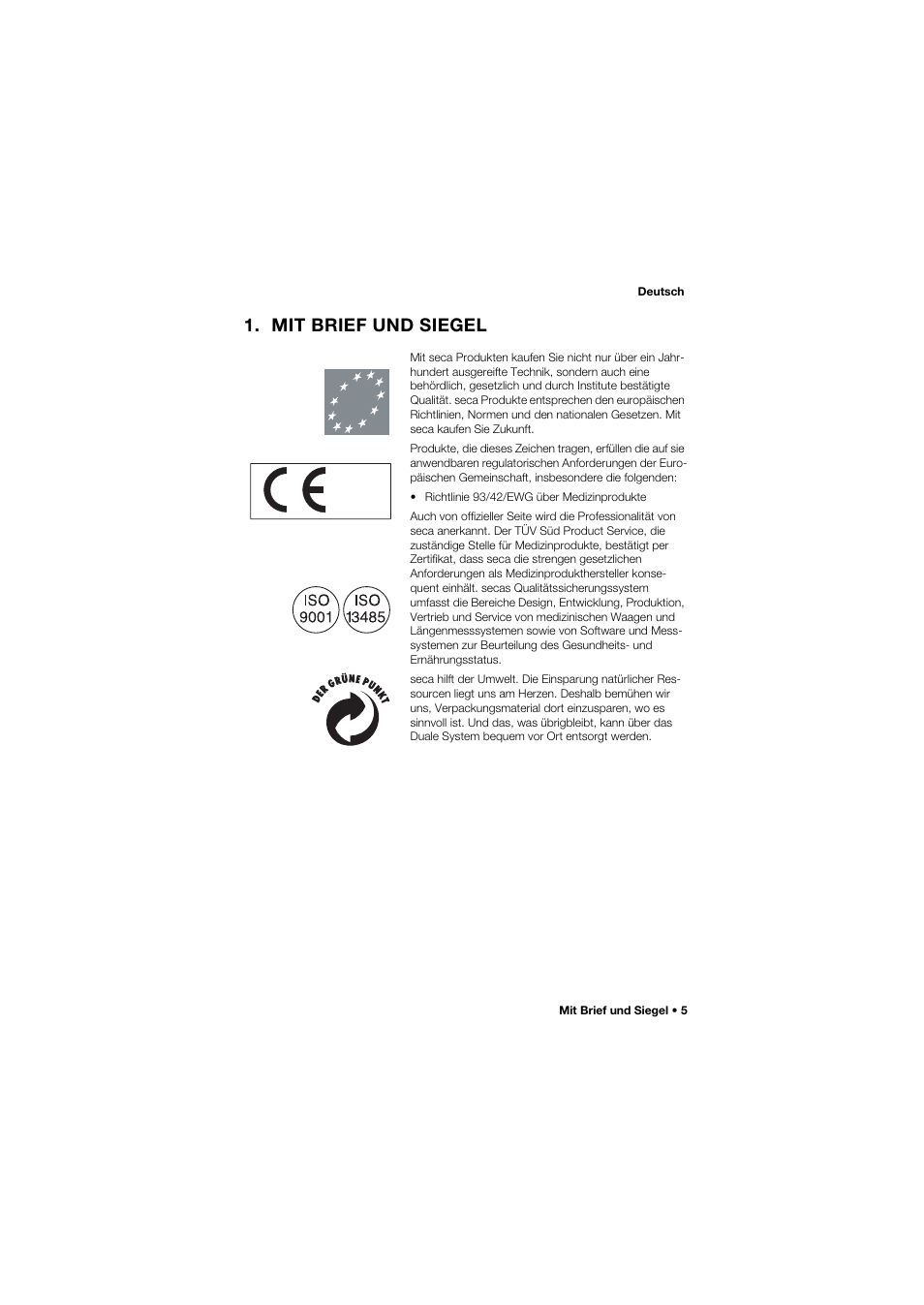 Mit brief und siegel | Seca 634 User Manual | Page 5 / 363