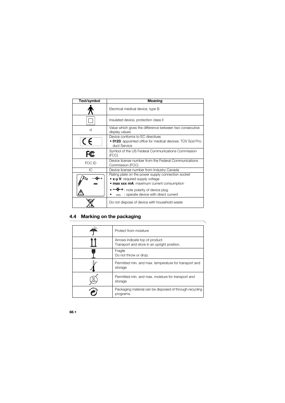 4 marking on the packaging | Seca 634 User Manual | Page 66 / 363