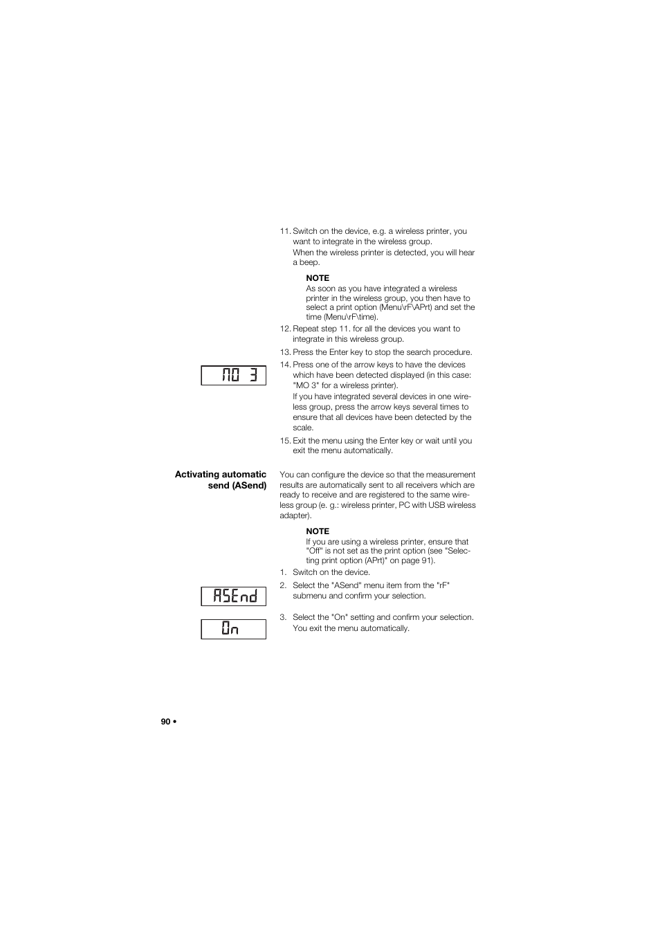 Activating automatic send (asend) | Seca 634 User Manual | Page 90 / 363