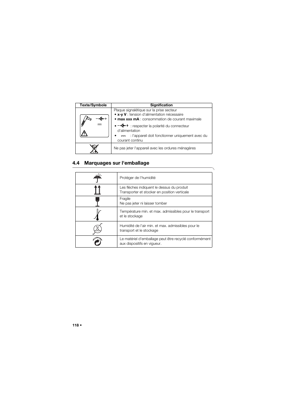 4 marquages sur l'emballage | Seca 635 User Manual | Page 118 / 369
