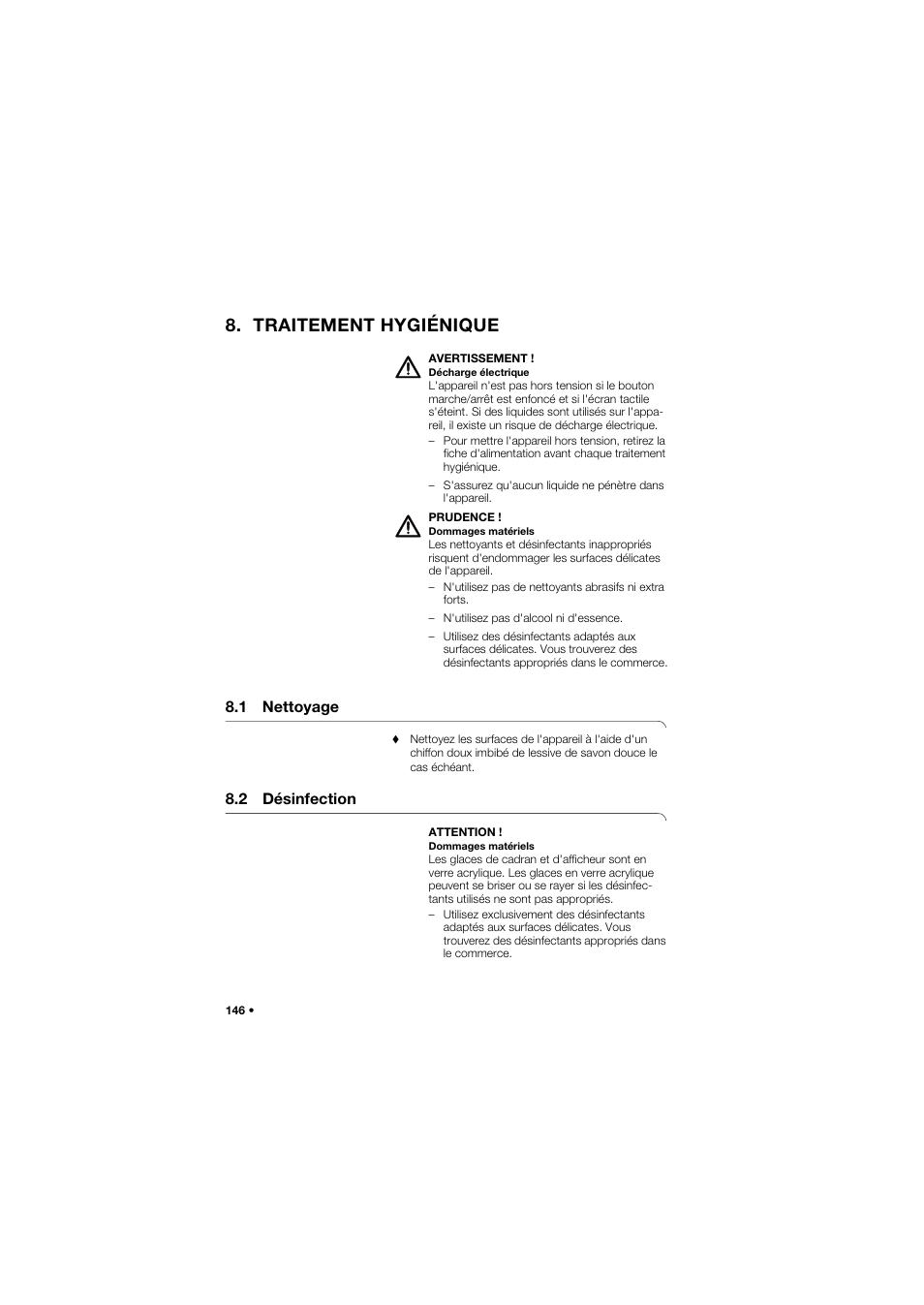 Traitement hygiénique, 1 nettoyage, 2 désinfection | Seca 635 User Manual | Page 146 / 369
