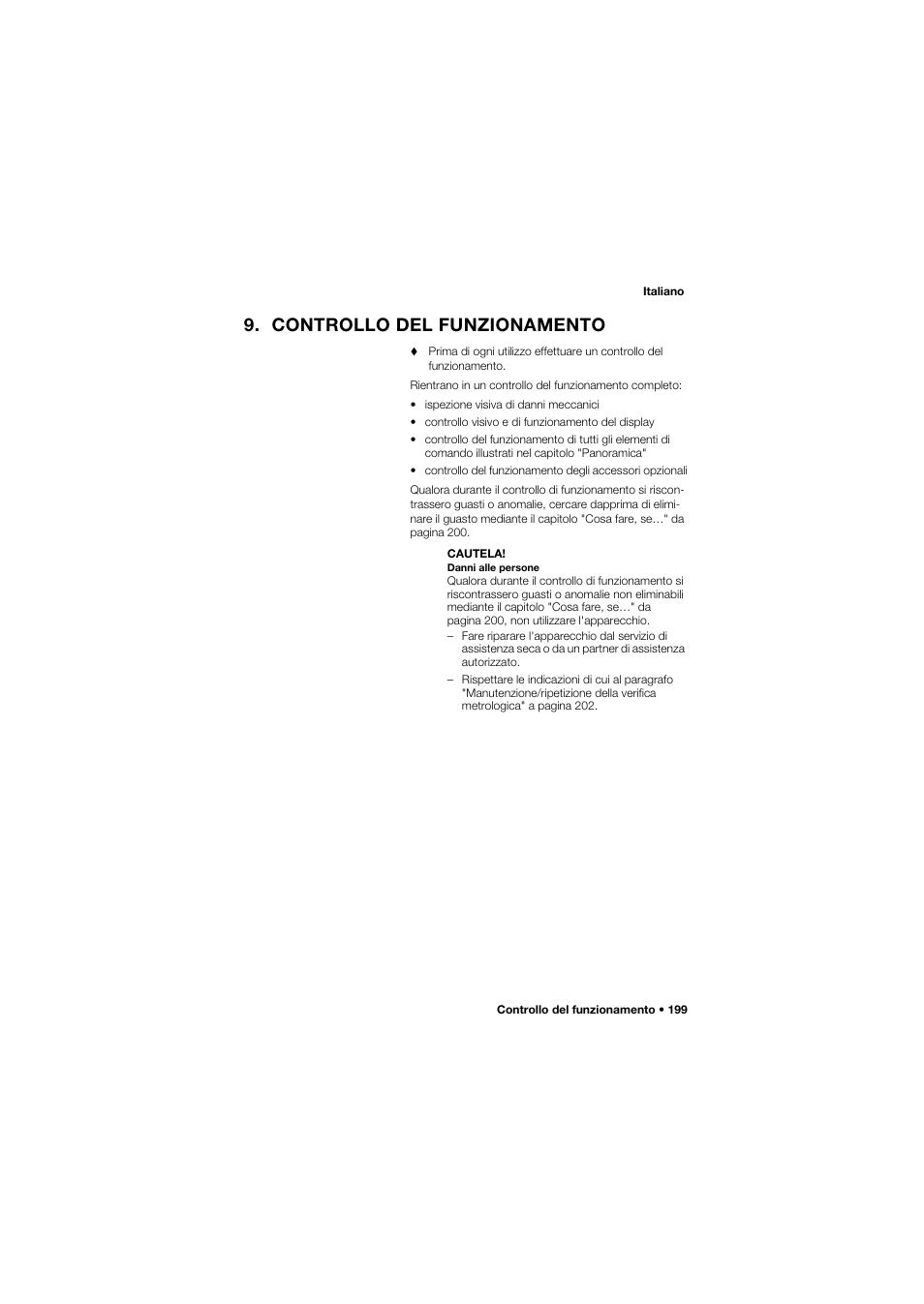 Controllo del funzionamento | Seca 635 User Manual | Page 199 / 369