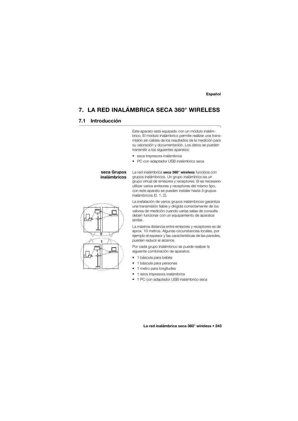 La red inalámbrica seca 360° wireless, 1 introducción, Seca grupos inalámbricos | Seca 635 User Manual | Page 243 / 369