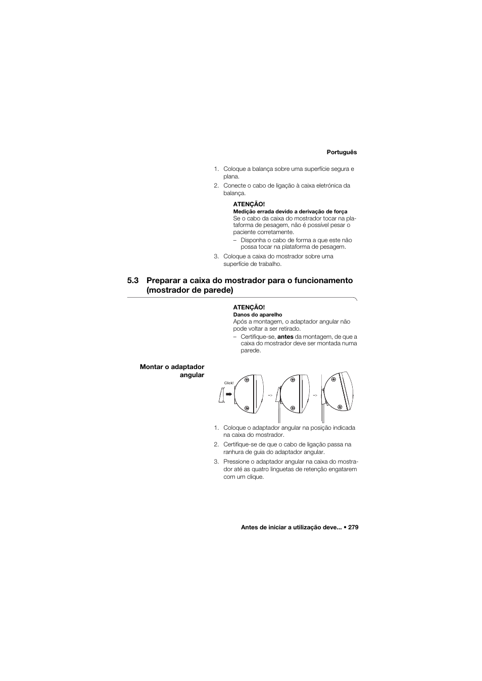 Montar o adaptador angular | Seca 635 User Manual | Page 279 / 369
