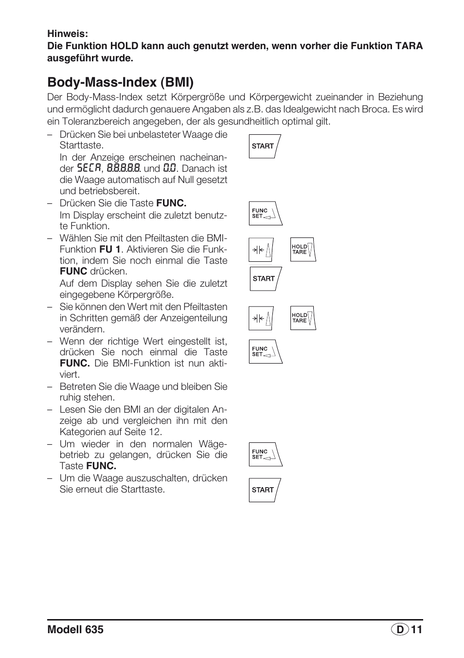 Body-mass-index (bmi) | Seca 635 User Manual | Page 11 / 188