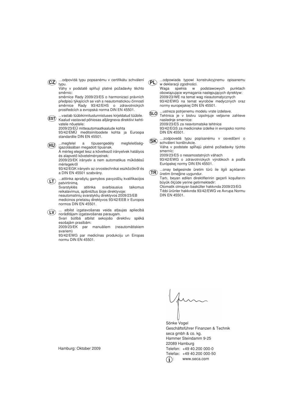 Seca 635 User Manual | Page 188 / 188