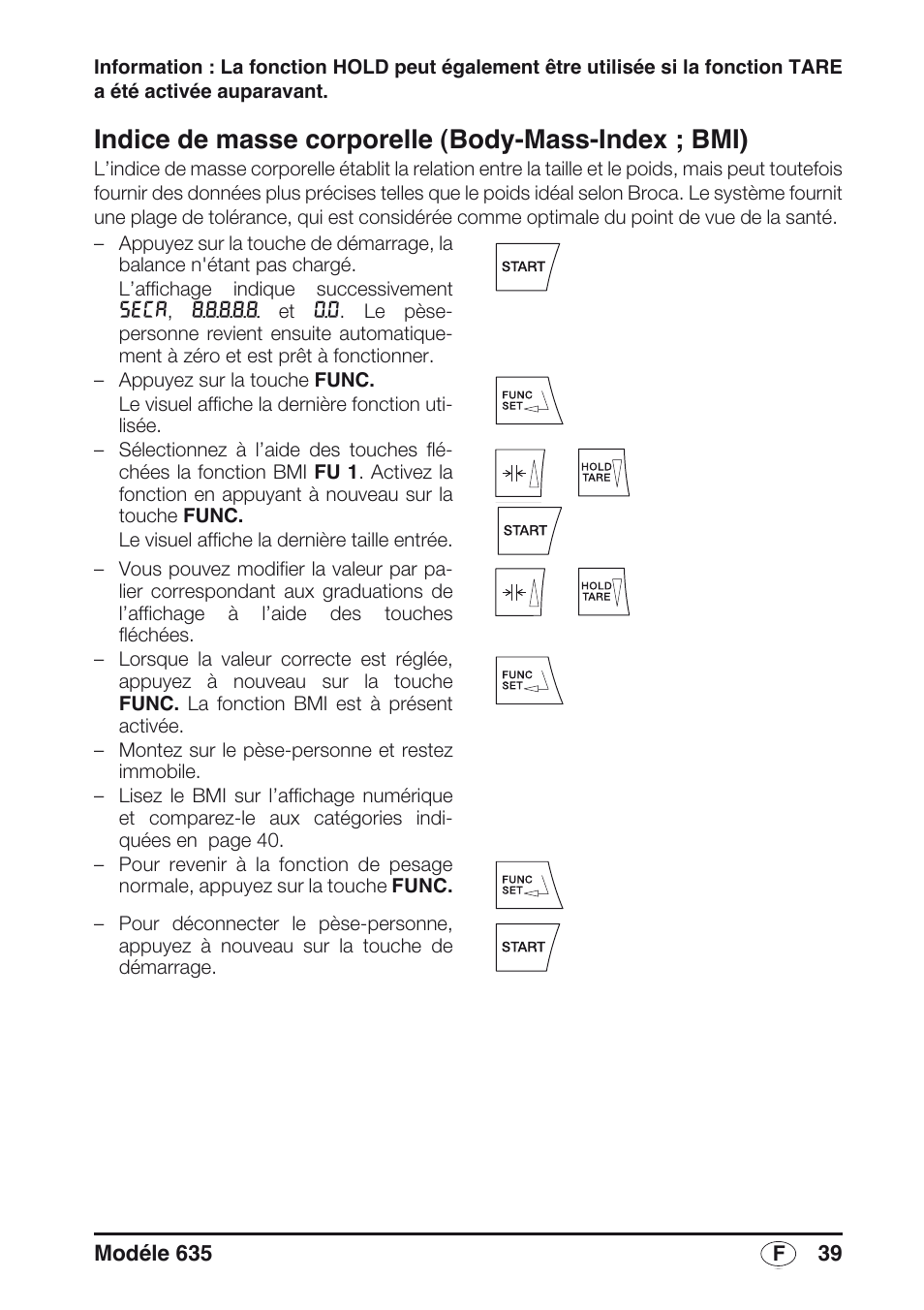 Indice de masse corporelle (body-mass-index ; bmi) | Seca 635 User Manual | Page 39 / 188