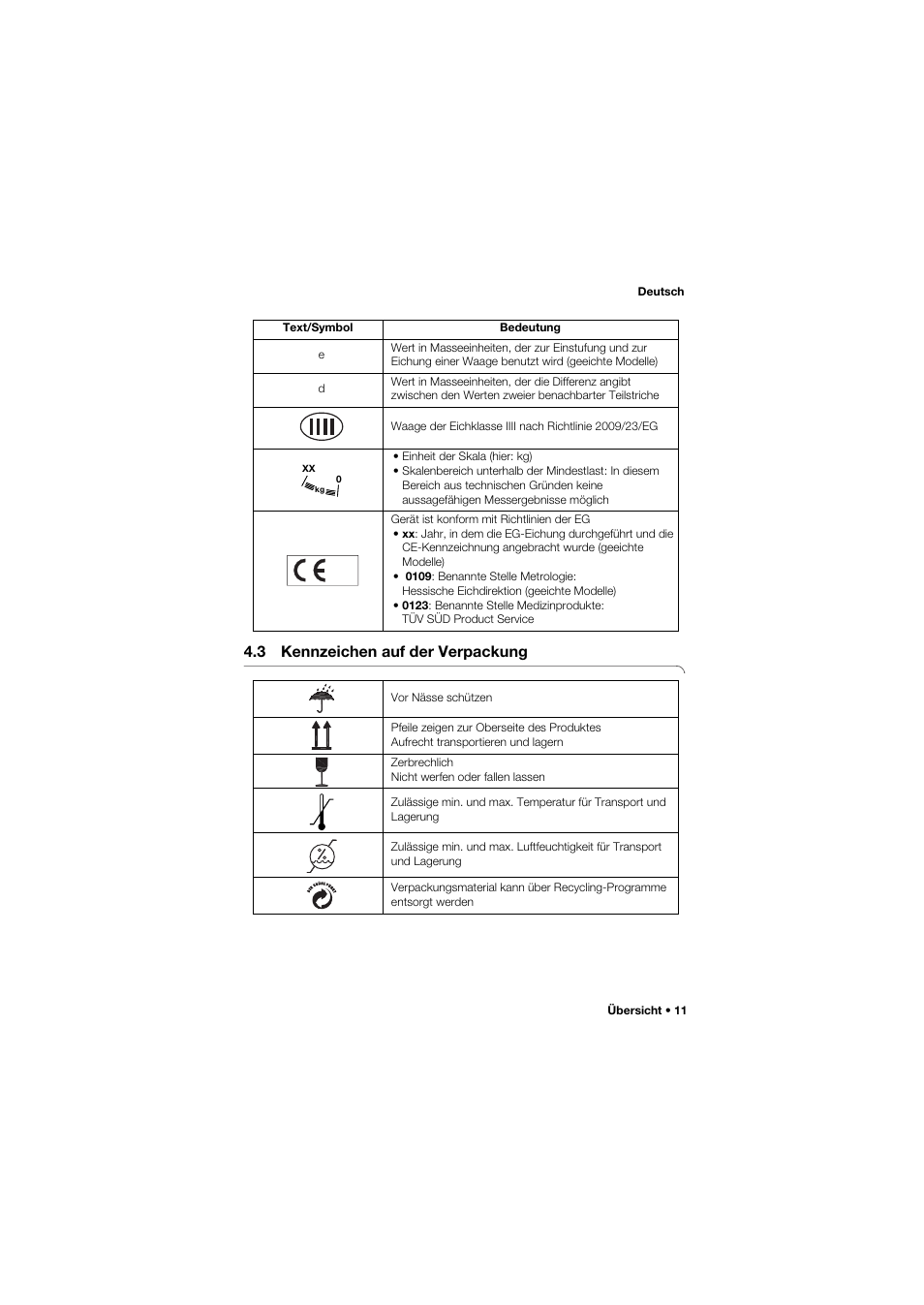 3 kennzeichen auf der verpackung | Seca 762 User Manual | Page 11 / 155