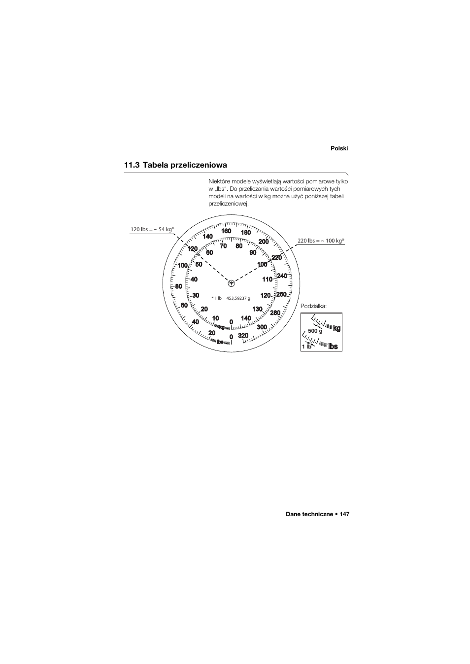 3 tabela przeliczeniowa | Seca 762 User Manual | Page 147 / 155