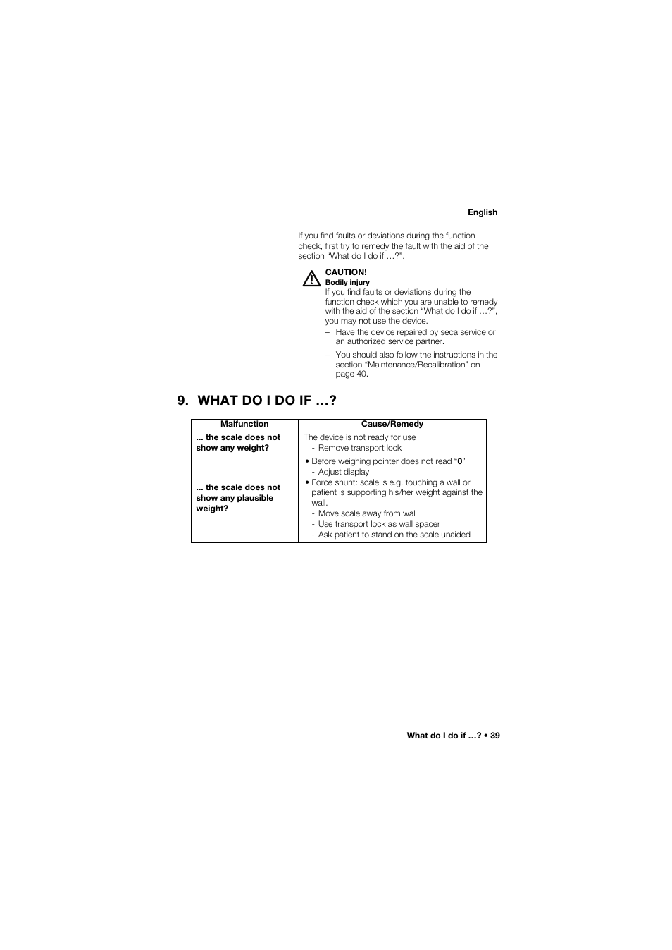 What do i do if | Seca 762 User Manual | Page 39 / 155