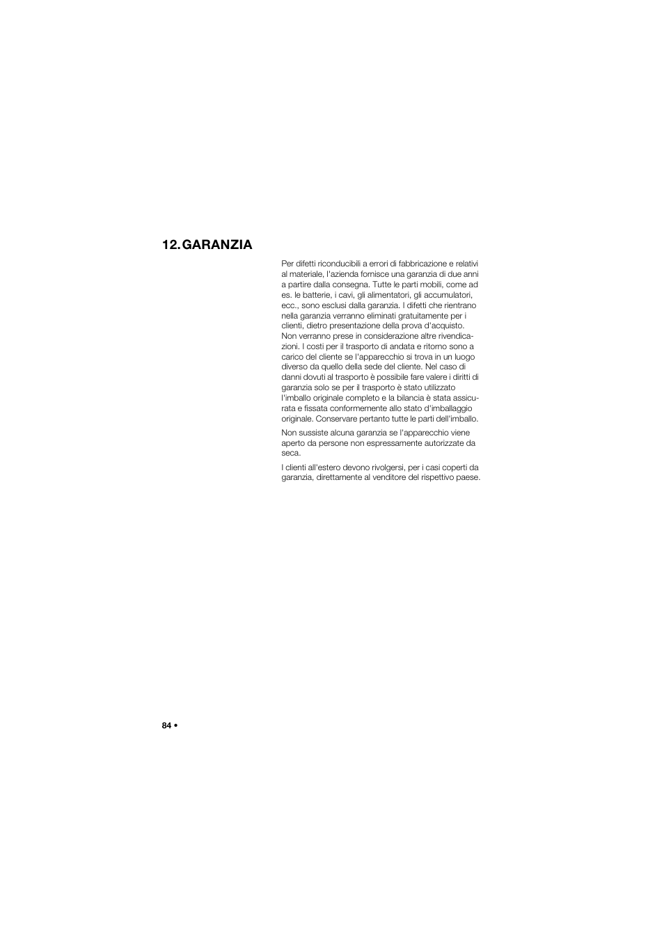 Garanzia | Seca 762 User Manual | Page 84 / 155