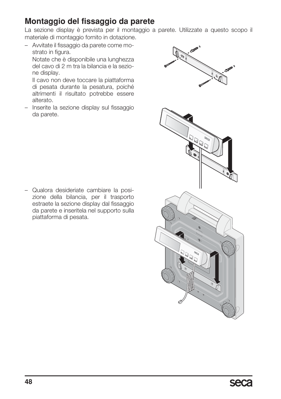 Montaggio del fissaggio da parete | Seca 899 User Manual | Page 48 / 188