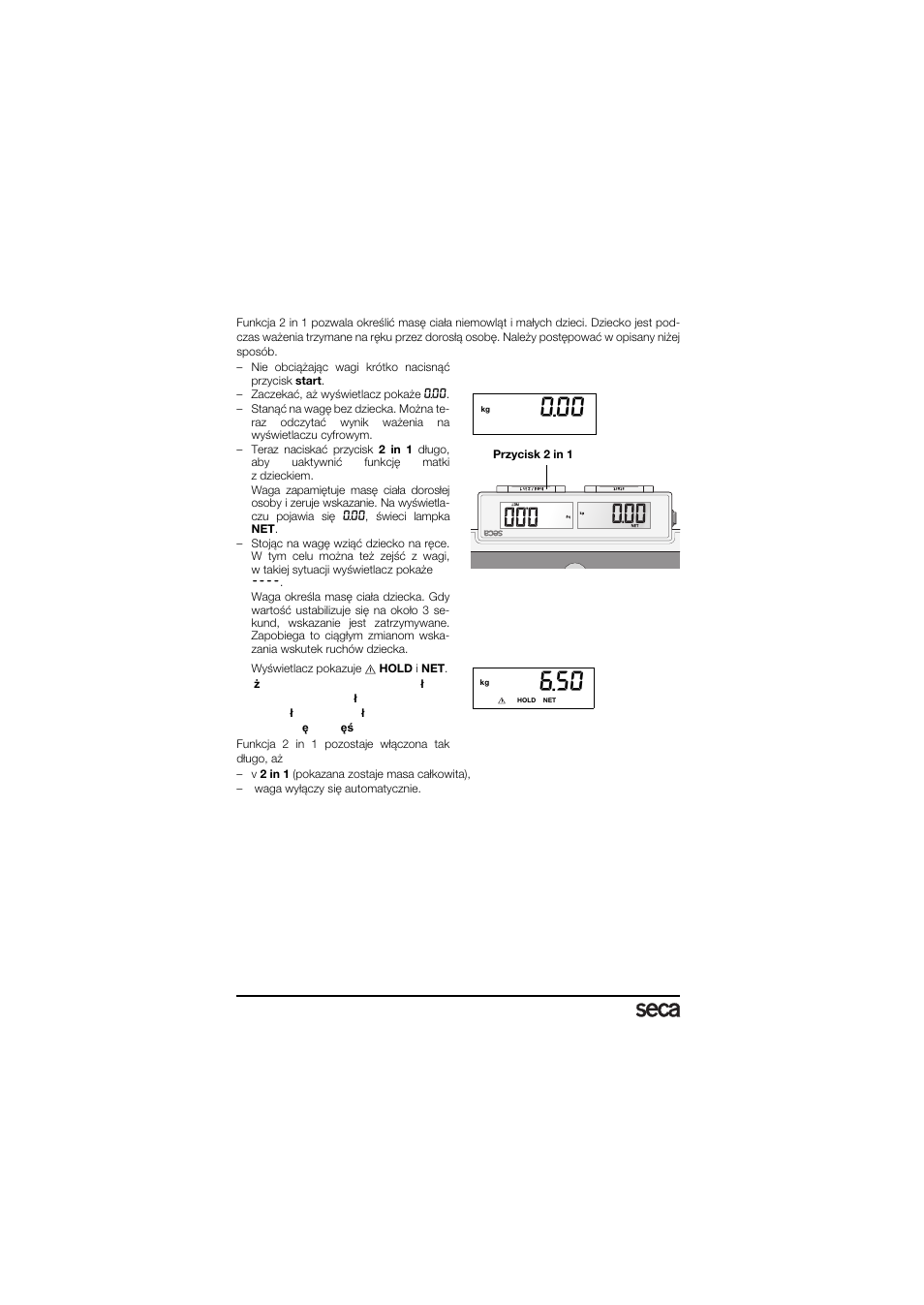 Funkcja 2 in 1 | Seca 878 User Manual | Page 130 / 139