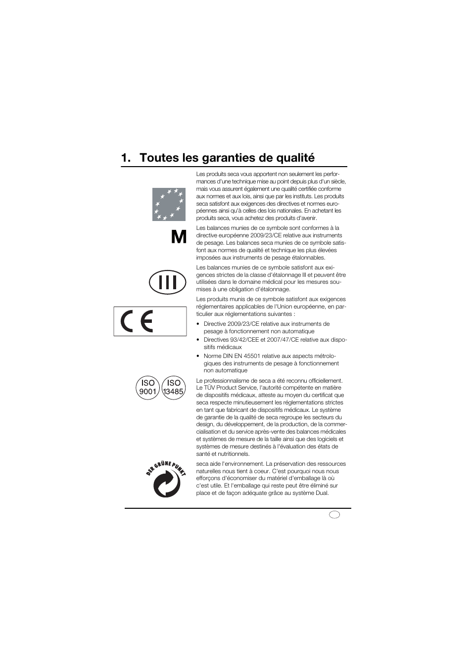 Français, Toutes les garanties de qualité | Seca 878 User Manual | Page 23 / 139