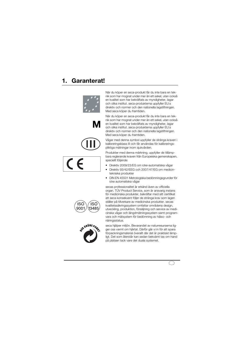 Svenska, Garanterat | Seca 878 User Manual | Page 63 / 139