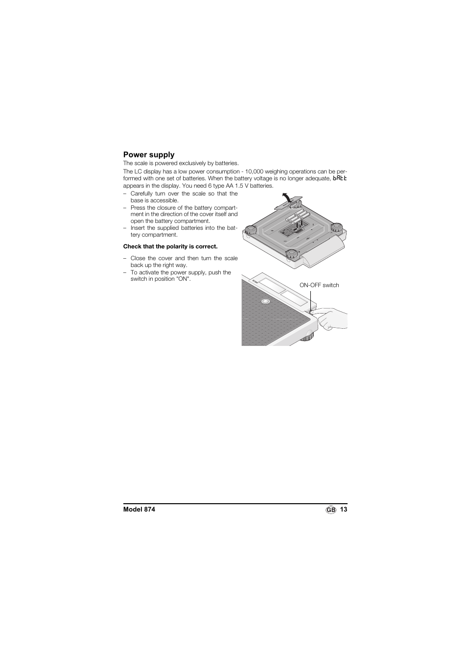 Power supply | Seca 874 User Manual | Page 13 / 65