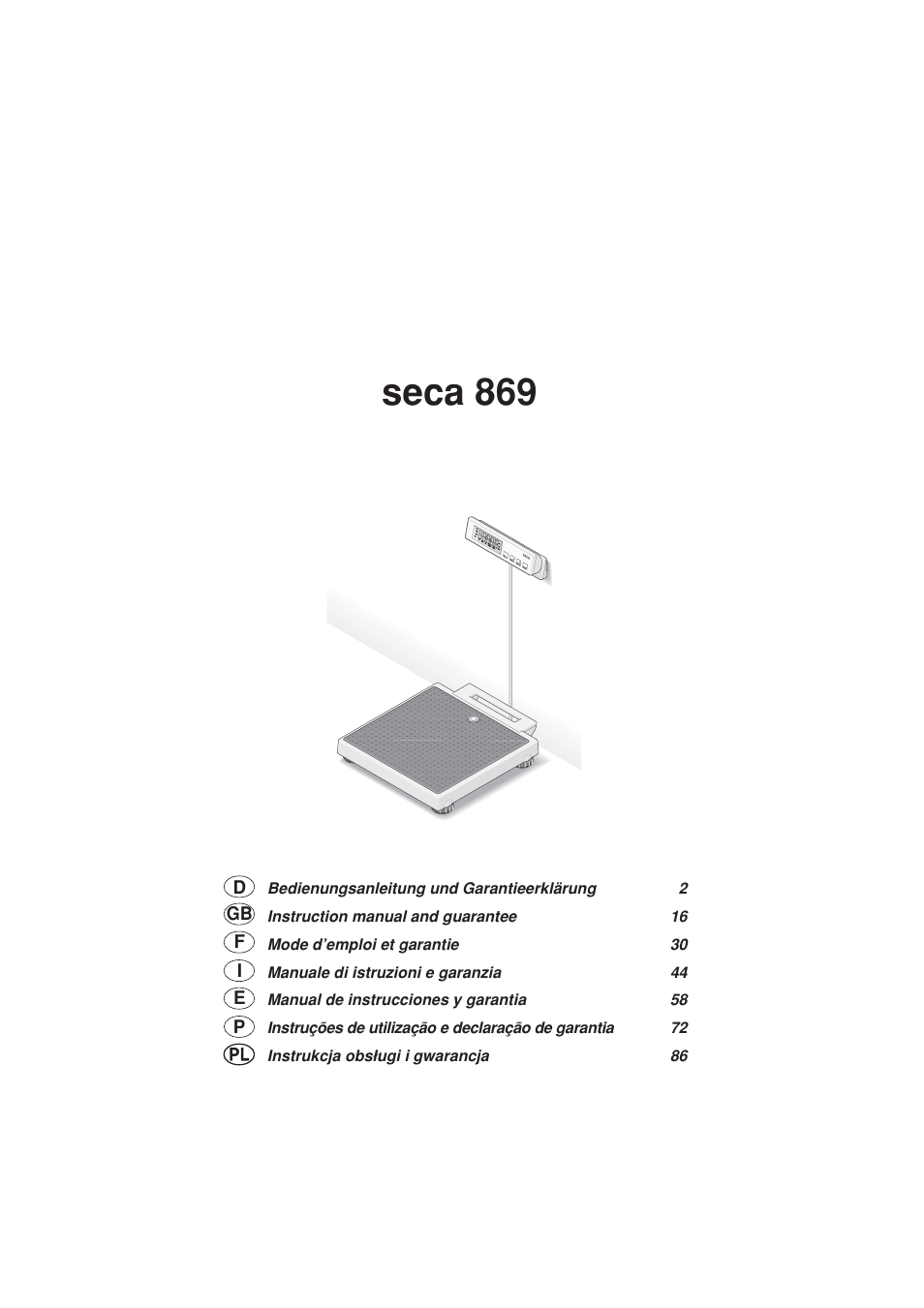 Seca 869 User Manual | 102 pages