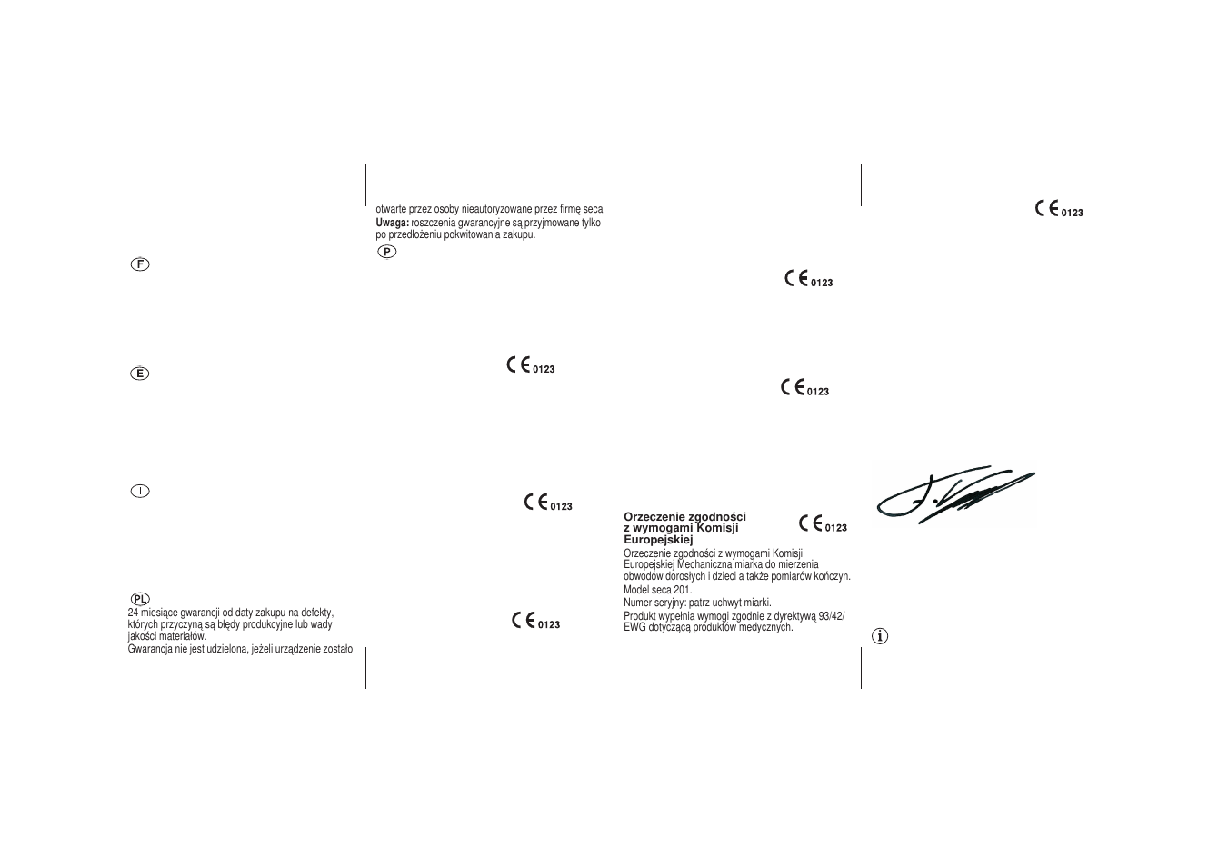 Seca 201 cm User Manual | Page 2 / 2